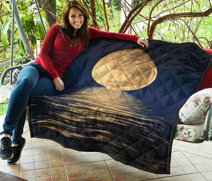 Moonlight On The Sea Print Quilt
