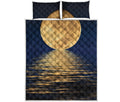 Moonlight On The Sea Print Quilt Bed Set