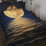 Moonlight On The Sea Print Quilt Bed Set