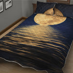 Moonlight On The Sea Print Quilt Bed Set