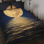 Moonlight On The Sea Print Quilt Bed Set