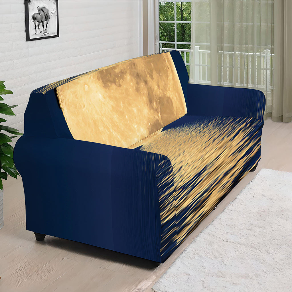 Moonlight On The Sea Print Sofa Cover