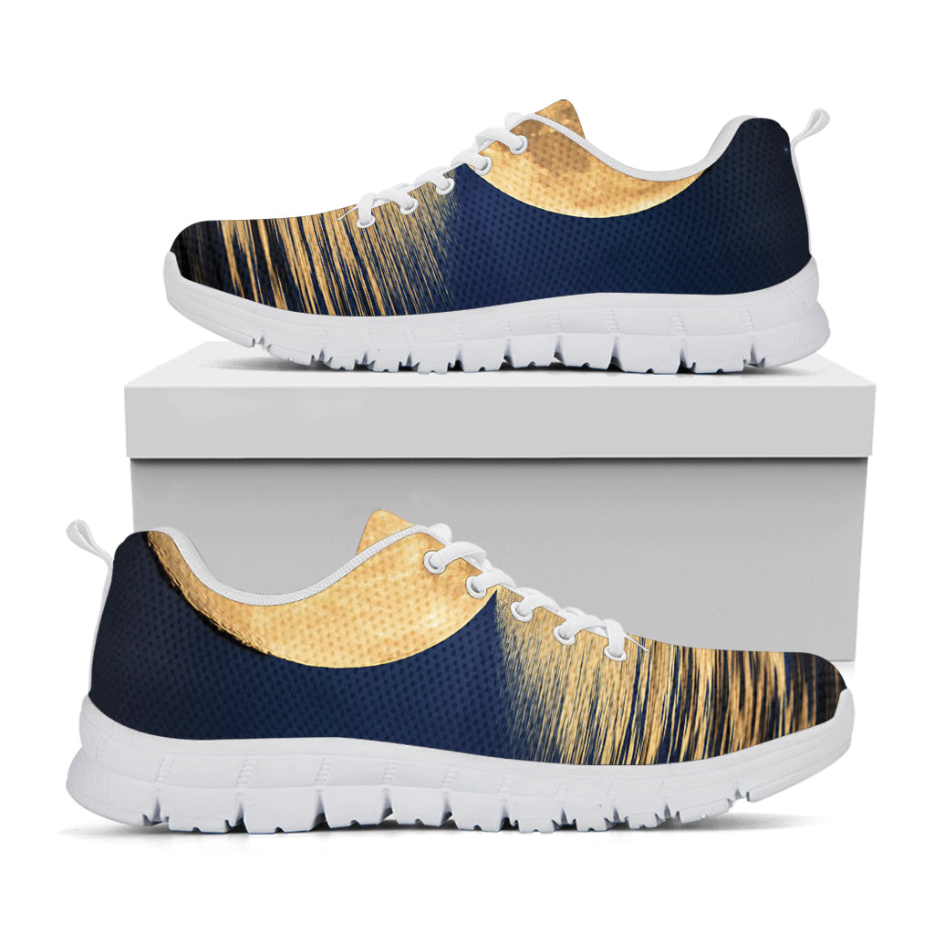 Moonlight On The Sea Print White Sneakers