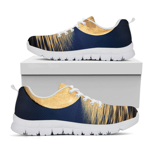 Moonlight On The Sea Print White Sneakers