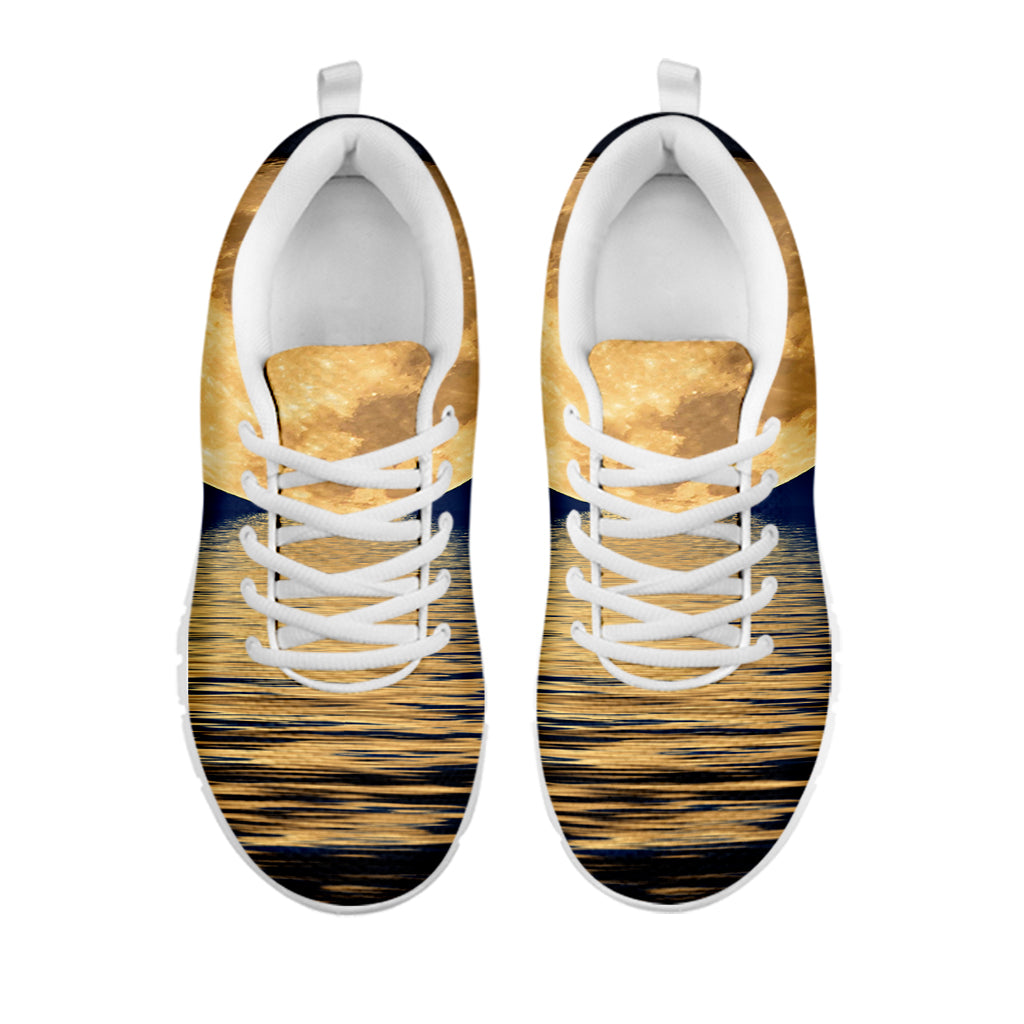 Moonlight On The Sea Print White Sneakers