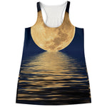 Moonlight On The Sea Print Women's Racerback Tank Top