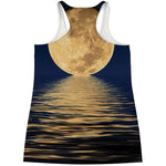 Moonlight On The Sea Print Women's Racerback Tank Top