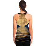 Moonlight On The Sea Print Women's Racerback Tank Top