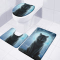 Moonlight Wolf Print 3 Piece Bath Mat Set