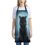 Moonlight Wolf Print Apron