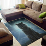 Moonlight Wolf Print Area Rug