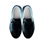 Moonlight Wolf Print Black Slip On Shoes