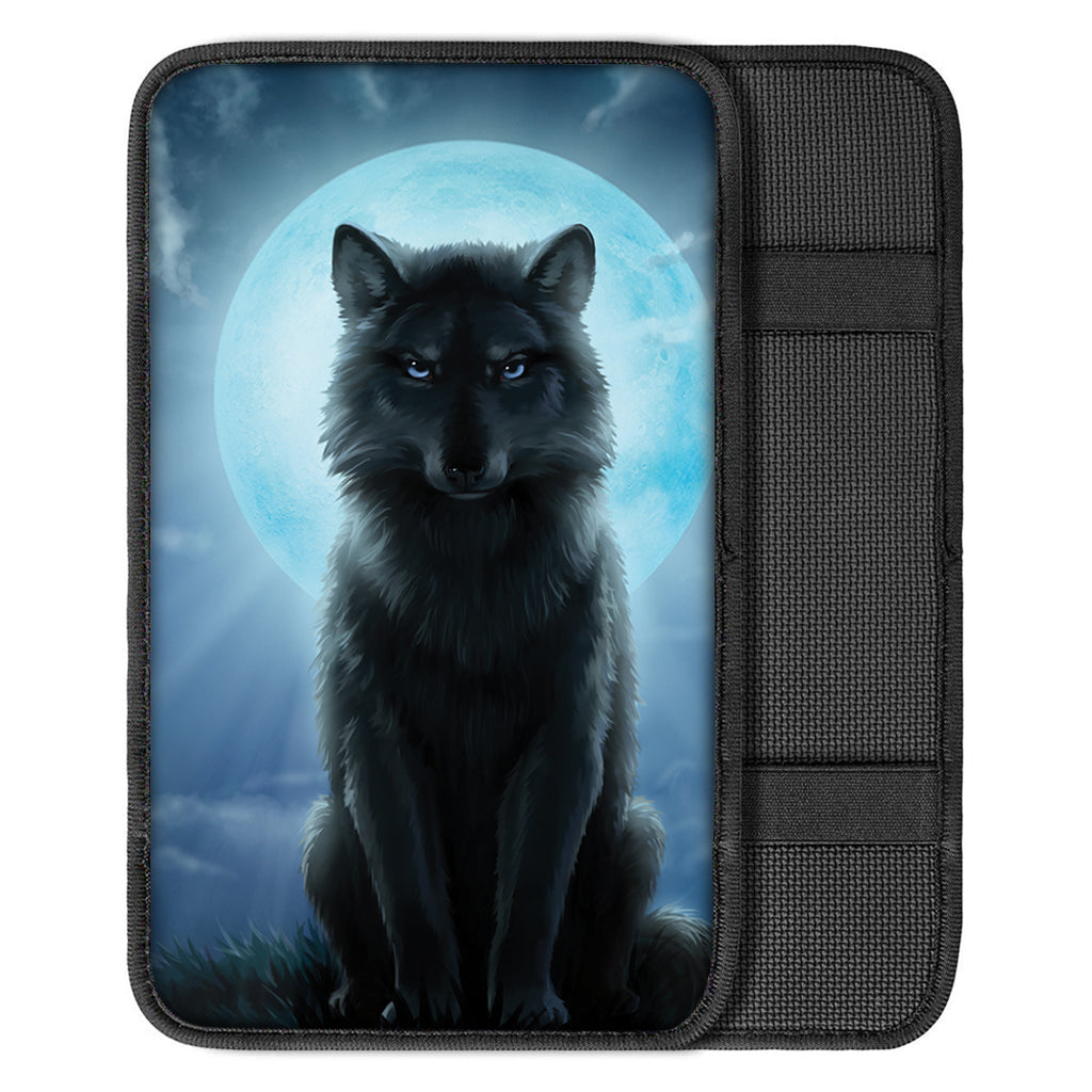 Moonlight Wolf Print Car Center Console Cover