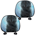 Moonlight Wolf Print Car Headrest Covers
