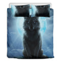 Moonlight Wolf Print Duvet Cover Bedding Set