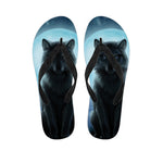 Moonlight Wolf Print Flip Flops
