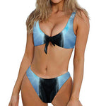 Moonlight Wolf Print Front Bow Tie Bikini