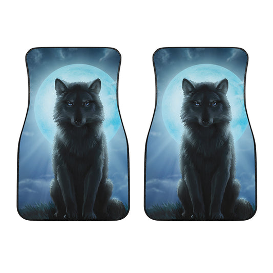 Moonlight Wolf Print Front Car Floor Mats