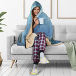 Moonlight Wolf Print Hooded Blanket