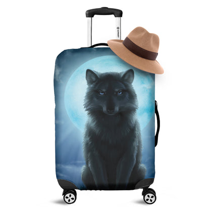 Moonlight Wolf Print Luggage Cover