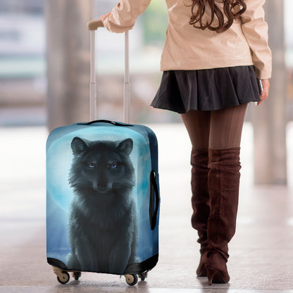 Moonlight Wolf Print Luggage Cover