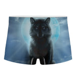 Moonlight Wolf Print Men's Boxer Briefs