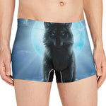 Moonlight Wolf Print Men's Boxer Briefs