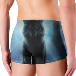 Moonlight Wolf Print Men's Boxer Briefs
