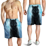 Moonlight Wolf Print Men's Shorts
