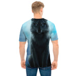 Moonlight Wolf Print Men's T-Shirt