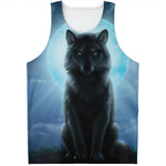 Moonlight Wolf Print Men's Tank Top