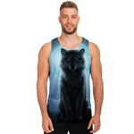 Moonlight Wolf Print Men's Tank Top
