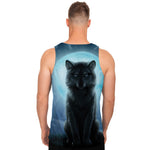 Moonlight Wolf Print Men's Tank Top