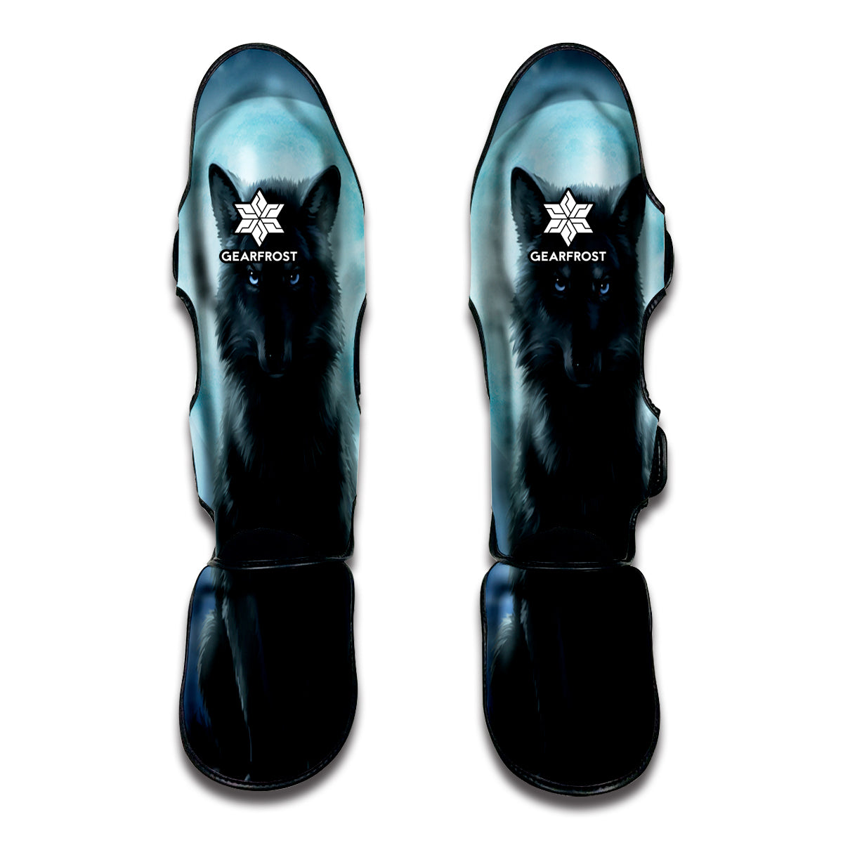 Moonlight Wolf Print Muay Thai Shin Guard