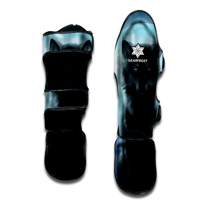 Moonlight Wolf Print Muay Thai Shin Guard