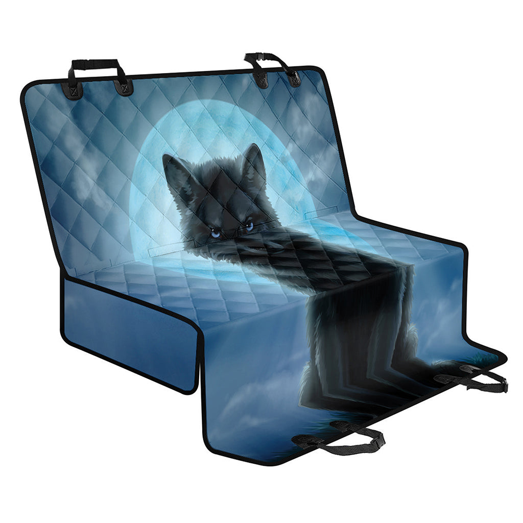 Moonlight Wolf Print Pet Car Back Seat Cover