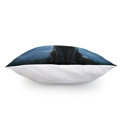 Moonlight Wolf Print Pillow Cover