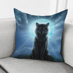 Moonlight Wolf Print Pillow Cover