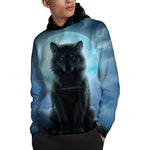 Moonlight Wolf Print Pullover Hoodie