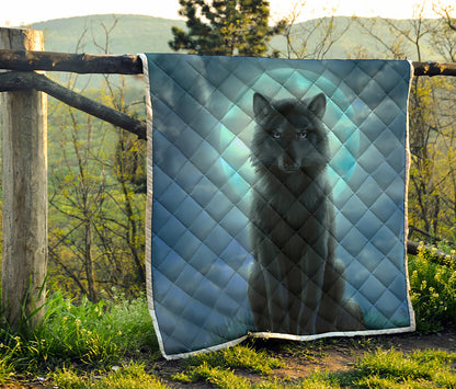 Moonlight Wolf Print Quilt