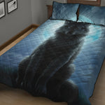 Moonlight Wolf Print Quilt Bed Set