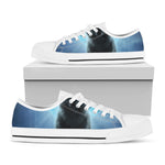 Moonlight Wolf Print White Low Top Shoes