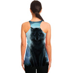 Moonlight Wolf Print Women's Racerback Tank Top