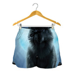 Moonlight Wolf Print Women's Shorts