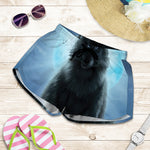 Moonlight Wolf Print Women's Shorts