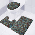 Mosaic Patchwork Pattern Print 3 Piece Bath Mat Set
