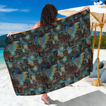 Mosaic Patchwork Pattern Print Beach Sarong Wrap