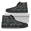 Mosaic Patchwork Pattern Print Black High Top Sneakers