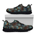 Mosaic Patchwork Pattern Print Black Running Shoes