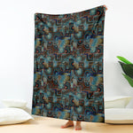 Mosaic Patchwork Pattern Print Blanket